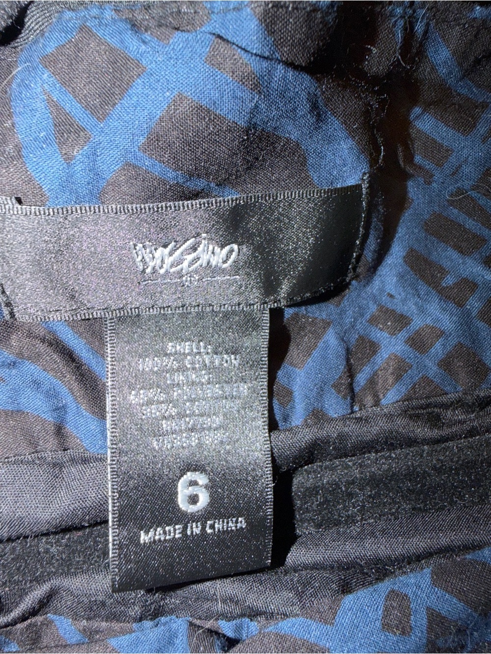 Vintage Mossimo Black Skirt with Blue Abstract Print - Picture 5 of 6